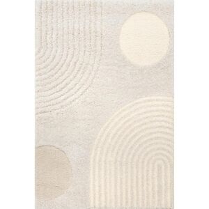 Shag Beige 3 ft. x 5 ft. Modern Accent Rug